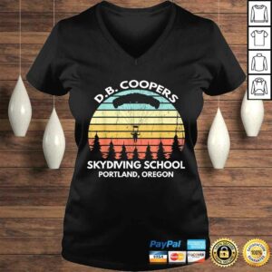 Official D. B. Coopers Skydiving School Portland, Oregon Funny V-Neck T-Shirt