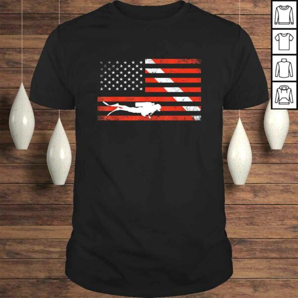 Official Diver Down Dive Flag Scuba Diving American Flag Tee T-Shirt