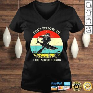 Official Don’t Follow Me I Do Stupid Things Scuba Retro Vintage V-Neck T-Shirt