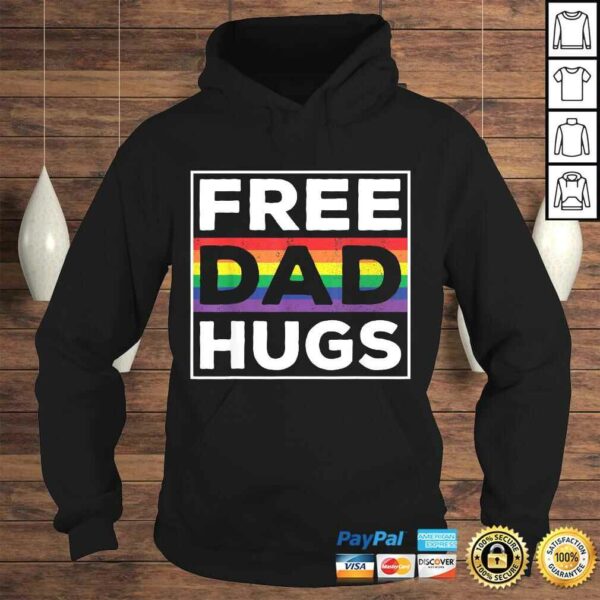 Official Free Dad Hugs Rainbow LGBT Pride Fathers Day Tee Shirt