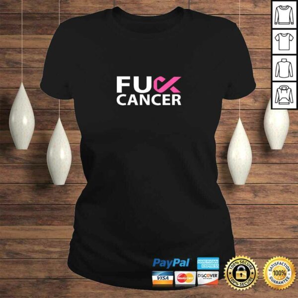 Official Fuck Cancer Pink F U FU Ribbon Cancer Awareness Symbol TShirt