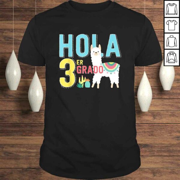 Official Hola 3 er Tercer Grado Llama Back to School Spanish TShirt