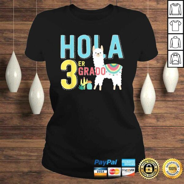 Official Hola 3 er Tercer Grado Llama Back to School Spanish TShirt