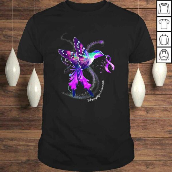 Official Hummingbird Holding Purple Ribbon Fibromyalgia Awareness Shirt