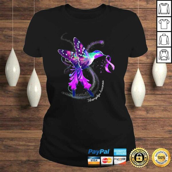 Official Hummingbird Holding Purple Ribbon Fibromyalgia Awareness Shirt