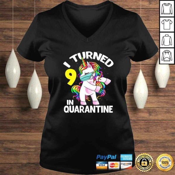 Official I Turned 9 In Quarantine Flossing Unicorn 9th Birthday Gift Shirt