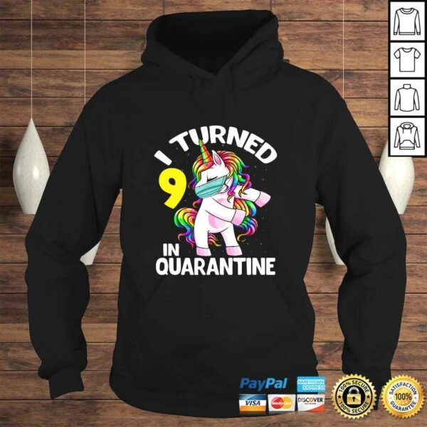 Official I Turned 9 In Quarantine Flossing Unicorn 9th Birthday Gift Shirt