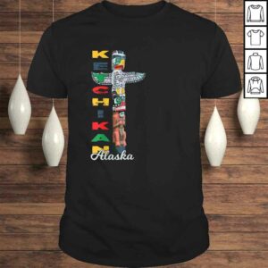 Official Ketchikan Alaska Totem Pole Native Art Souvenir V-Neck T-Shirt Official Ketchikan Alaska Totem Pole Native Art Souvenir V-Neck T-Shirt
