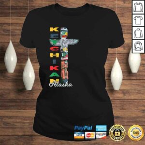 Official Ketchikan Alaska Totem Pole Native Art Souvenir V-Neck T-Shirt 2 Official Ketchikan Alaska Totem Pole Native Art Souvenir V Neck T Shirt 3