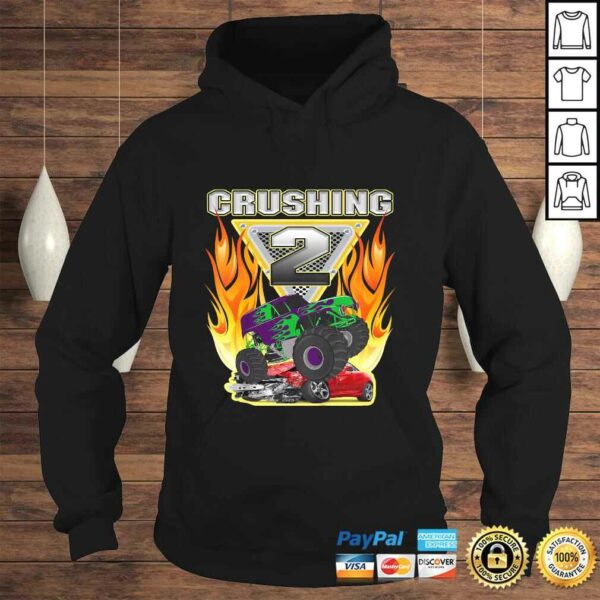 Official Kids Monster Truck Crushing being 2 Two Years Old 2nd Birthday Shirt