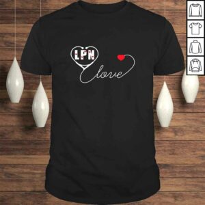 Official LPN Licensed Practical Nurse Stethoscope Valentines Day TShirt 1