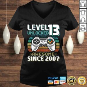 Official Level 13 Unlocked Awesome 2007 Video Game 13th Birthday V-Neck T-Shirt 1 Official Level 13 Unlocked Awesome 2007 Video Game 13th Birthday V Neck T Shirt 2