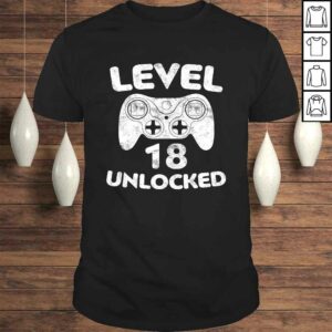 Official Level 18 Unlocked Shirt 18th Video Gamer Birthday TShirt Gift Official Level 18 Unlocked Shirt 18th Video Gamer Birthday TShirt Gift