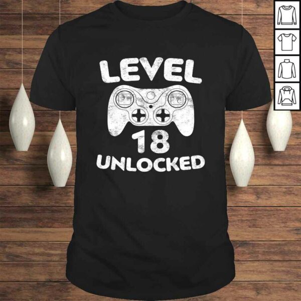 Official Level 18 Unlocked Shirt 18th Video Gamer Birthday TShirt Gift