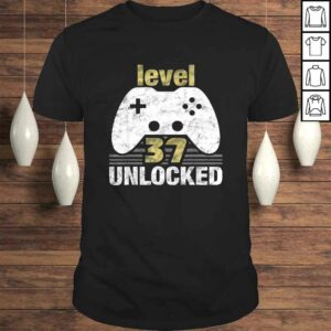Official Level 37 Unlocked 37th Birthday 37 Year Old Gift for Gamers TShirt 1