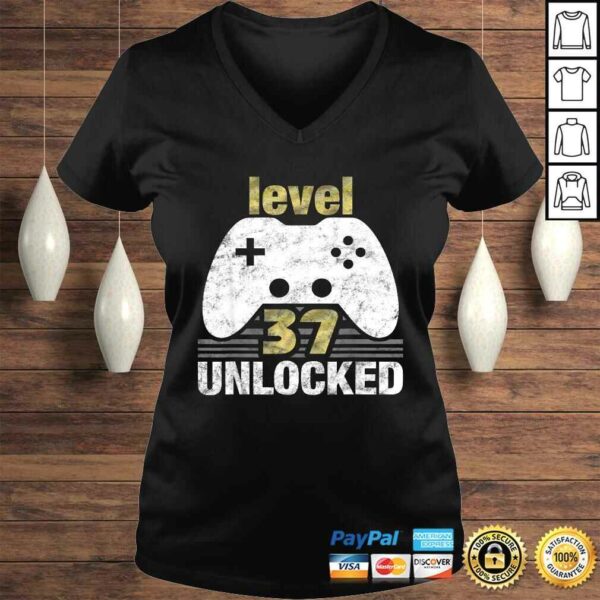 Official Level 37 Unlocked 37th Birthday 37 Year Old Gift for Gamers TShirt