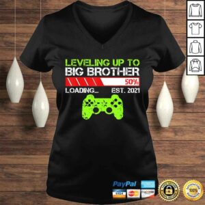 Official Leveling Up To Big Brother Est 2021 Vintage Funny Brothers V-Neck T-Shirt 1 Official Leveling Up To Big Brother Est 2021 Vintage Funny Brothers V Neck T Shirt 2