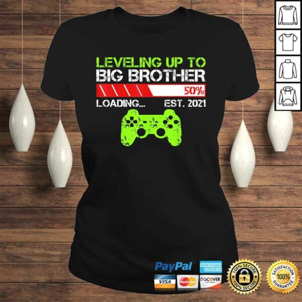 Official Leveling Up To Big Brother Est 2021 Vintage Funny Brothers V-Neck T-Shirt