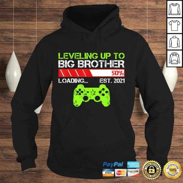 Official Leveling Up To Big Brother Est 2021 Vintage Funny Brothers V-Neck T-Shirt