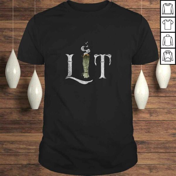 Official Lit Funny Burning Sage Smudge Stick Witch Halloween Gift Gift TShirt