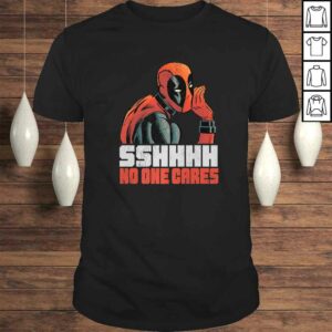 Official Marvel Deadpool SHHH No One Cares Whisper Shirt 1