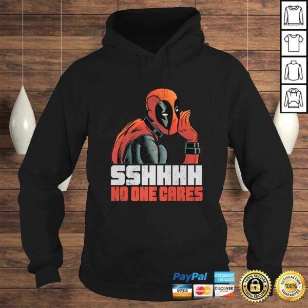 Official Marvel Deadpool SHHH No One Cares Whisper Shirt