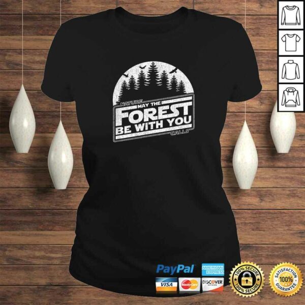 Official May The Forest Be With You Nature Camp Distressed Graphic Tee Shirt