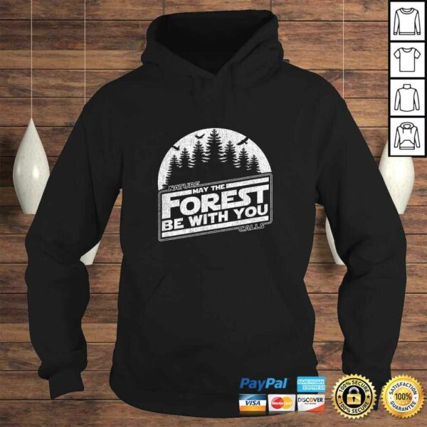 Official May The Forest Be With You Nature Camp Distressed Graphic Tee Shirt