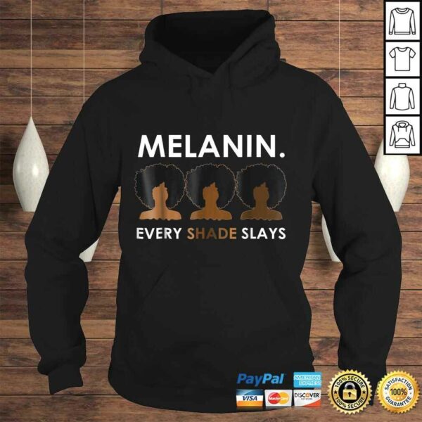 Official Melanin Every Shade Slays Natural Hair Afro Gift TShirt