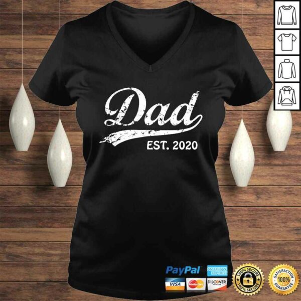 Official Mens Mens Dad Est. 2020 Vintage New Dad Shirt Fathers Day TShirt