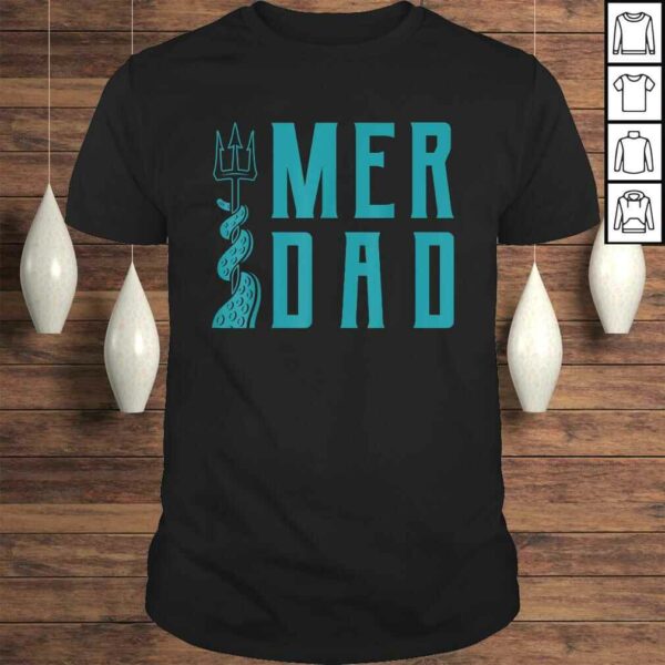 Official Mens Merdad Shirt Trident Mermaid Dad Gift Top