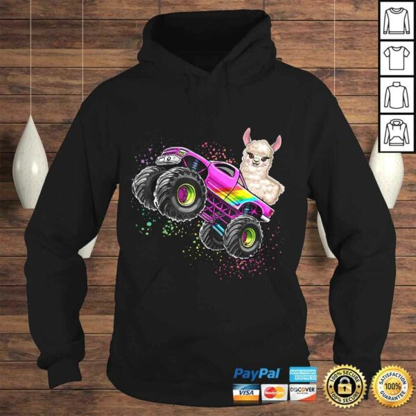 Official Monster Truck Llama Birthday Party Monster Truck Girl T-shirt