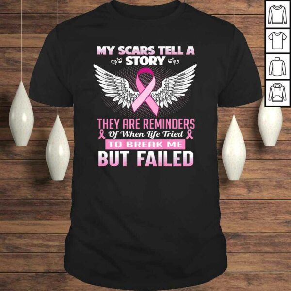 Official My scars tell a story  Breast Cancer Awareness V-Neck T-Shirt