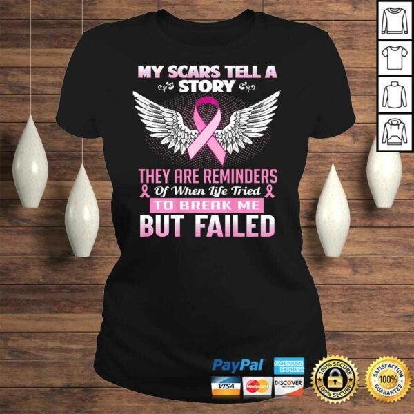 Official My scars tell a story  Breast Cancer Awareness V-Neck T-Shirt