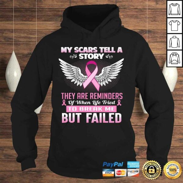 Official My scars tell a story  Breast Cancer Awareness V-Neck T-Shirt