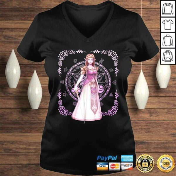 Official Nintendo Zelda Pink Ornate Border Portrait Graphic Tee Shirt