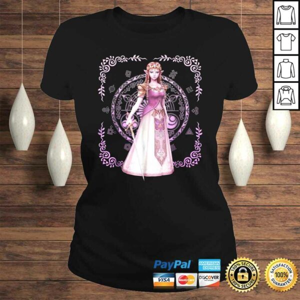 Official Nintendo Zelda Pink Ornate Border Portrait Graphic Tee Shirt