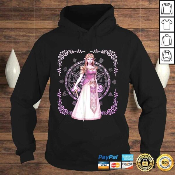 Official Nintendo Zelda Pink Ornate Border Portrait Graphic Tee Shirt