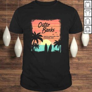 Official North Carolina Beach Surfing Sunrise NC OBX Tee T Shirt 1