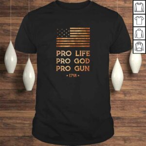 Official Pro Life Pro God Pro Gun Right to Bear Arms 13 Star Flag TShirt 1
