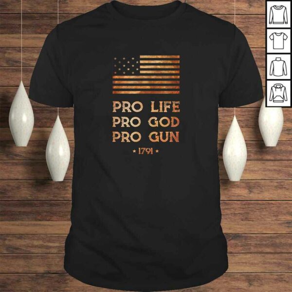 Official Pro Life Pro God Pro Gun – Right to Bear Arms 13 Star Flag TShirt