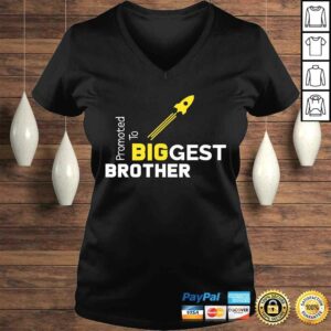 Official Promoted to Biggest Brother Shirt Pregnancy AnnouncemenV Neck T Shirt 2