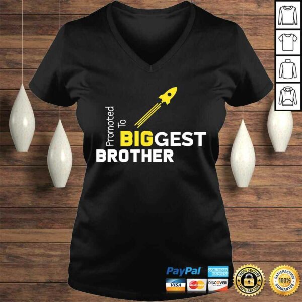 Official Promoted to Biggest Brother Shirt Pregnancy AnnouncemenV-Neck T-Shirt