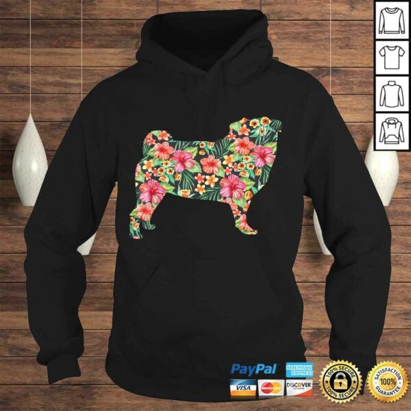 Official Pug Flower Funny Dog Silhouette Floral Gifts Women Men Shirt