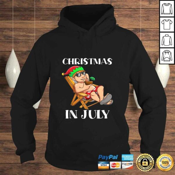 Official Relaxing Elf On Summer Vacation On Beach Christmas In July TShirt