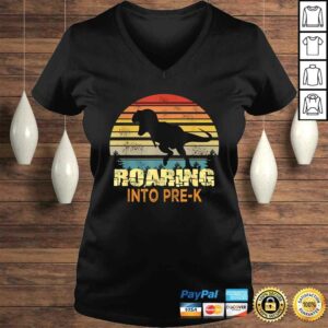 Official Roaring Into Pre-K Dinosaur Back To School First Day Boys Shirt 1 Official Roaring Into Pre K Dinosaur Back To School First Day Boys Shirt 2