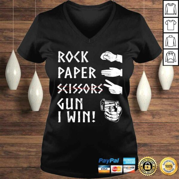 Official Rock Paper Scissors Gun I Win! Funny 2nd AmendmenTee Shirt