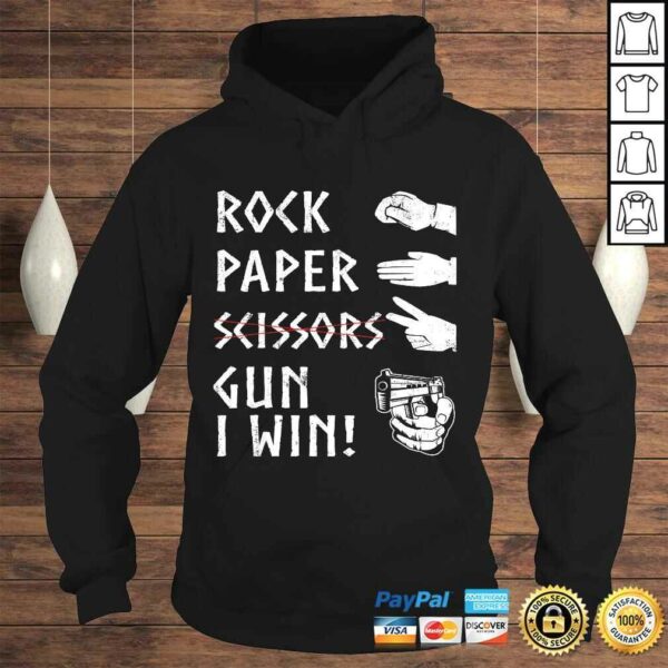 Official Rock Paper Scissors Gun I Win! Funny 2nd AmendmenTee Shirt