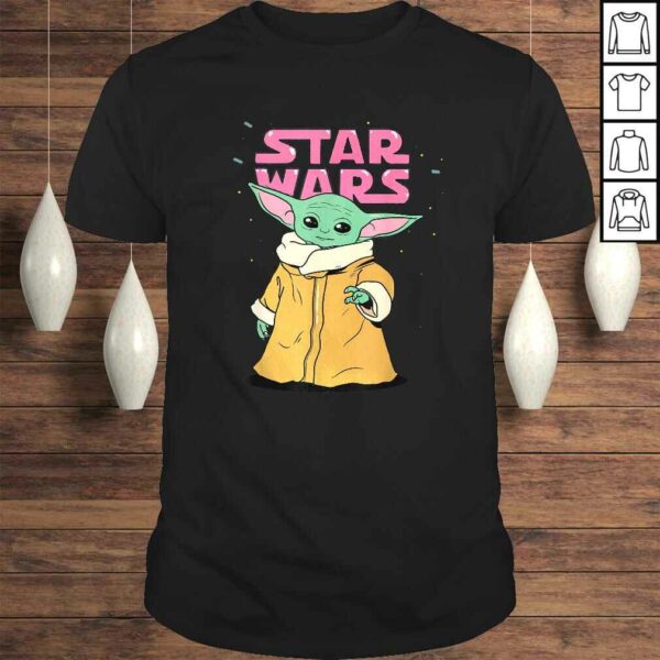 Official Star Wars The Mandalorian The Child Pink Bubble Letters TShirt