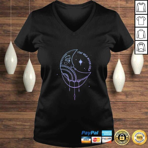 Official Stay Wild Moon Child Cute Boho Celestial Lunar Gift Shirt